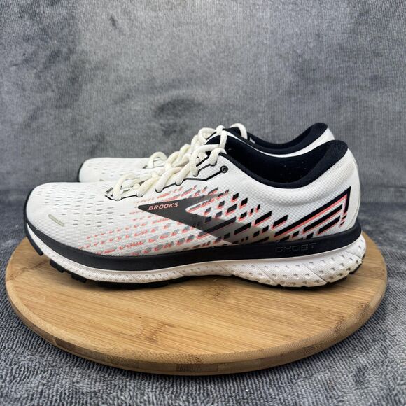 Brooks Ghost 13 Running Shoes Womens Size 10 White Black Red Road DNA Loft - Picture 3 of 10